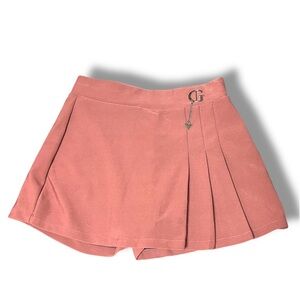 Pink Pleated Skort with Logo Charm